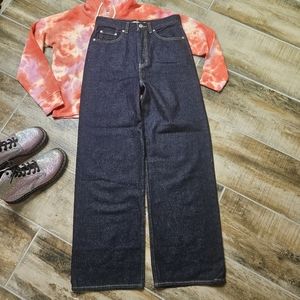 Levi's Premium Denim High Loose Fit Women's sz 28 Dark Wash 31" L / Cotton Hemp